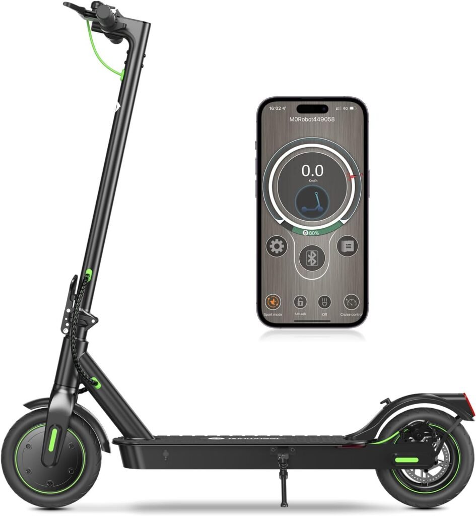 isinwheel Electric Scooter 18-28 Miles Range,15/19/28MPH Top Speed, 350/500/800W Motor Cruise Control Electric Scooter Adults for Commute Dual Braking System E Scooter for Youth/Adult