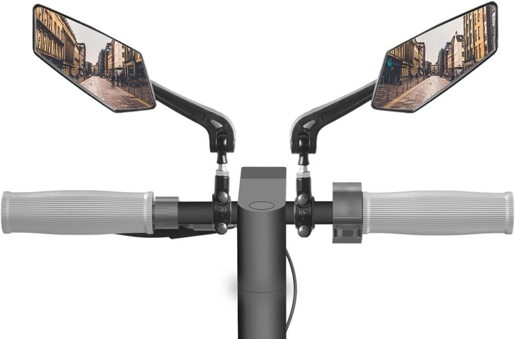 Scooter Mirror Handlebar Mount, 1 Pair Safe Rearview Mirror, for kick scooter,E-Bike,Bicycle
