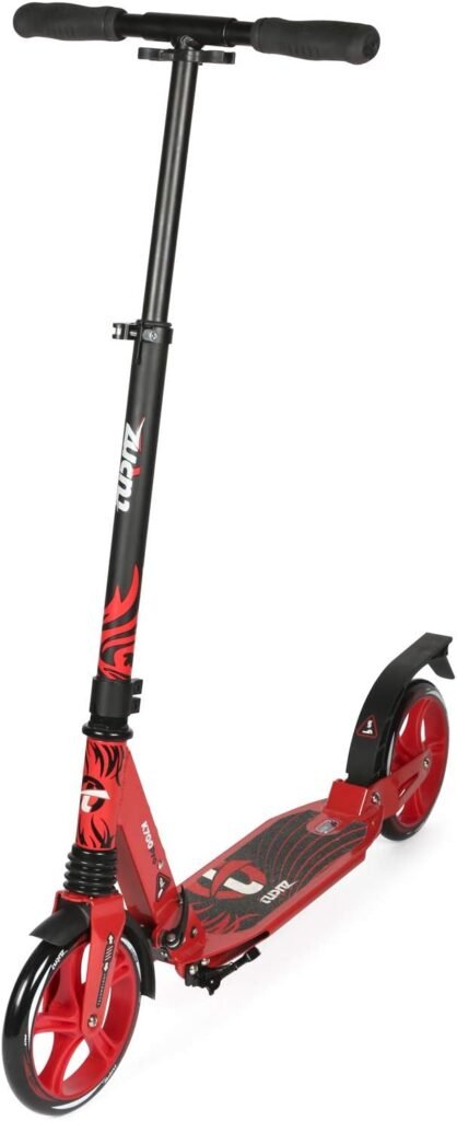 tuRnz Foldable Kick Scooter for Adults  Kids, Aircraft Aircraft Grade Aluminum, Sturdy Scooter with Adjustable Height, Large Wheels, Dual Suspension for a Smooth Ride