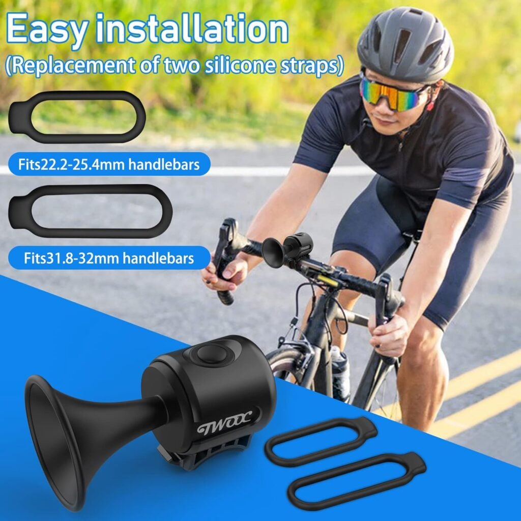 Bike Horn,120dB Bicycle Bells IPX4 Waterproof Bike Bell with 300mAh Battery Operated Electric Horn for Mountain/Road Bike/Scooters Adult and Kids