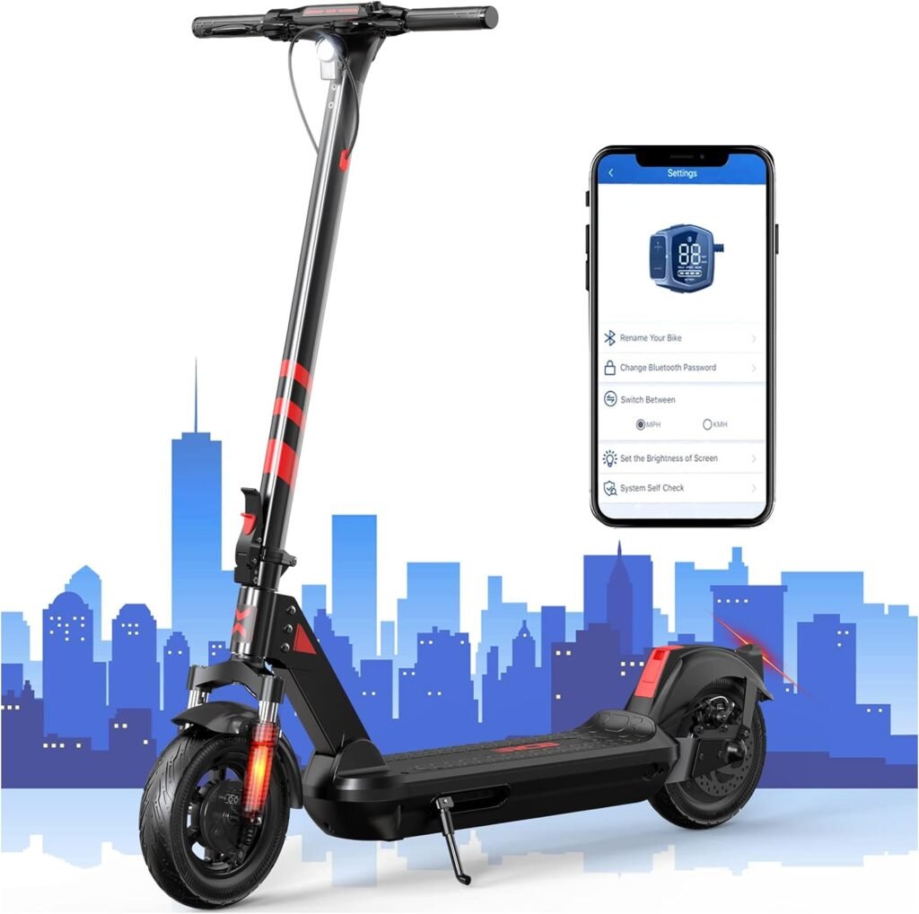 RCB Electric Scooter Adults, 500W Motor 18 MPH, W. Capacity 330lbs, Double Shock Absorption, Portable Folding Commuting Electric Scooter for Adults 20-25 Miles Long Range  10 Inner Honeycomb Tires