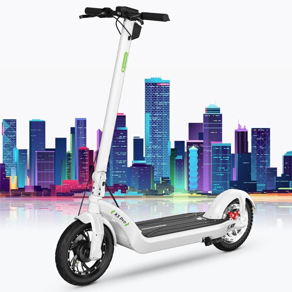isinwheel X3Pro Electric Scooter, 1200W Motor E-Scooter,12 Fat Tires, 37 Miles Range, 28 Mph Portable Folding Commuter Electric Scooter for Adults, Max Load 400lbs  4 Speed Modes