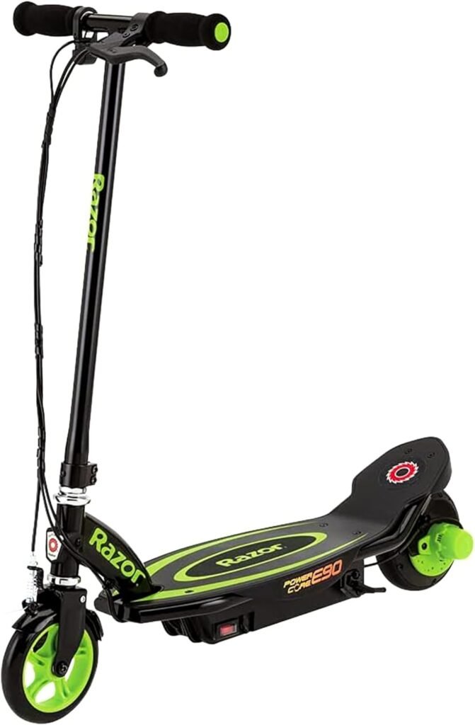 Razor Power Core E90 Electric Scooter with hub Motor, Push-Button Throttle, for Kids 8+