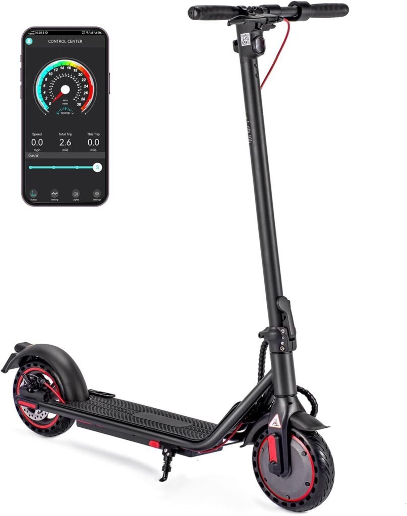 IVETA Electric Scooter for Adults, Up to 19 Miles Range, 19 Mph Folding Commute E-Scooter with 8.5 Solid Tires, Dual Braking System and App Control