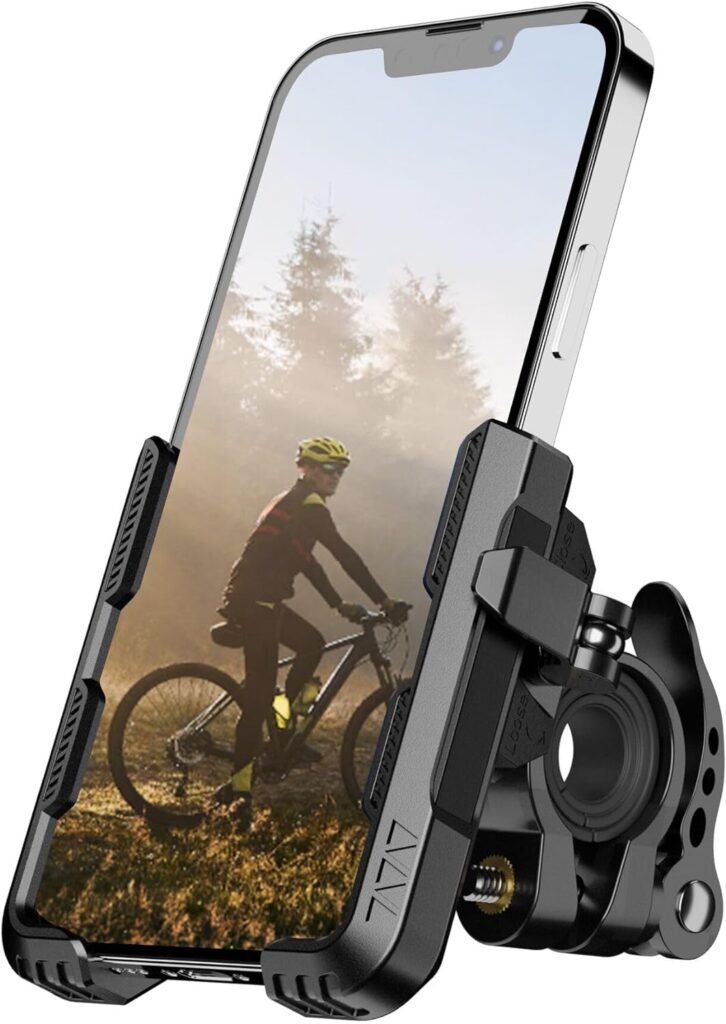 Bike Phone Mount for Electric, Mountain, Scooter, and Dirt Bikes -360°rotatable Bike Phone Holder- Bike Phone Holder Suitable for Smartphones from 4.0-7.0 inches.