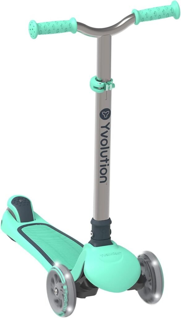 Yvolution Y Glider Kiwi Scooter for Kids Ages 3-8, 3 Wheel Scooter with LED Wheels